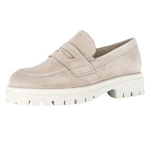 Gabor Womens 22.453 Platform Loafers UK 4 US 6.5 Beige Suede NWOB